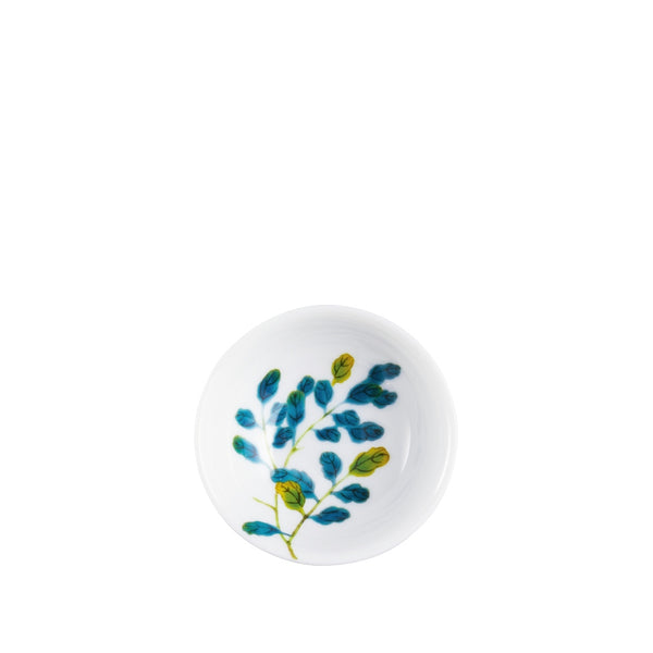 Harmonia luxury porcelain Chinese soy dish with fruit and floral motifs