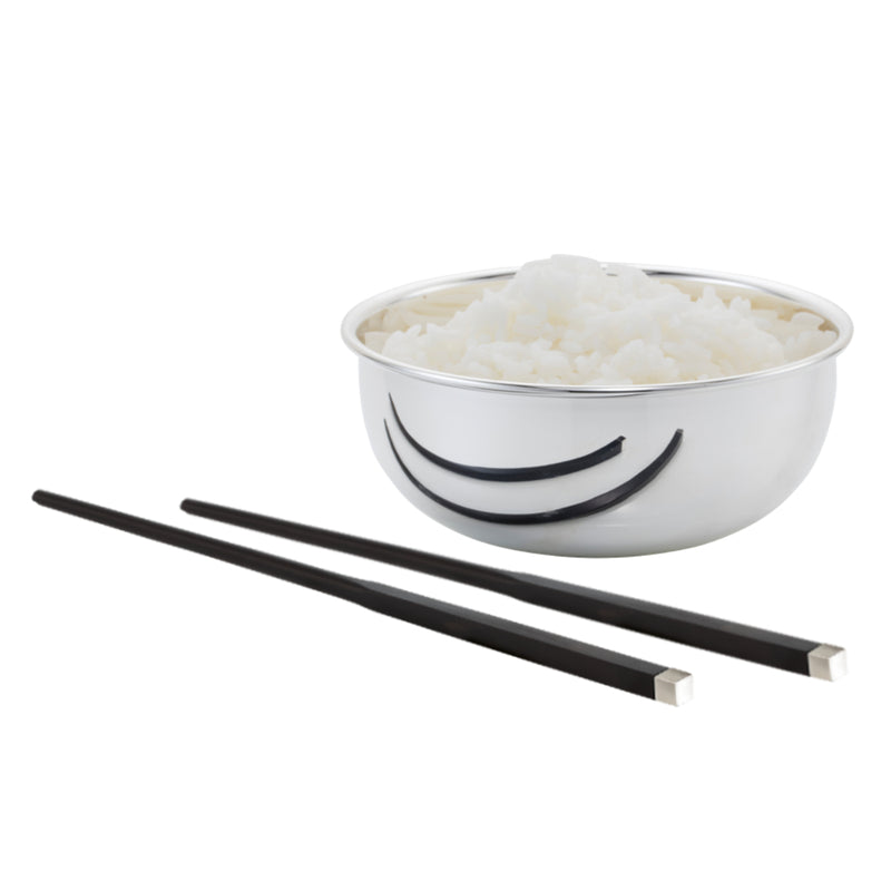 Styled Bauhaus ebony and sterling silver chopsticks by Sonja Quandt