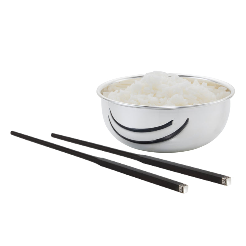 Styled Palmette ebony and sterling silver chopsticks by Sonja Quandt