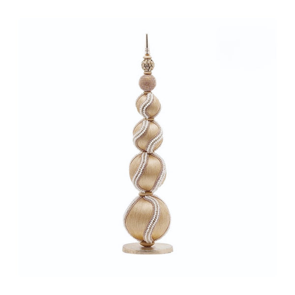 Christmas Tree Topiary Gold with Crystals & Pearls – 65cm
