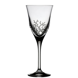 Clear crystal water glass with coral engraving – Coral Collection by Varga Crystal