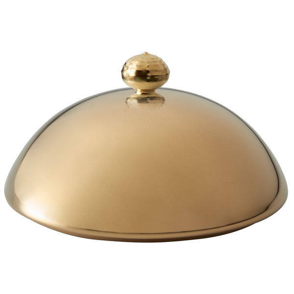 Cloche Gilded Aura by Raynaud in fine Limoges porcelain with golden finish and knob detail.