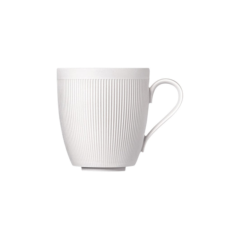 Stella Satin White velvety matte porcelain coffee mug by SIEGER by FÜRSTENBERG, handcrafted in Germany for refined coffee service.