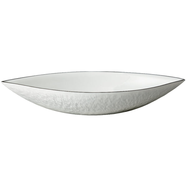 Raynaud Minéral Platinum 23cm Limoges porcelain deep dish with platinum rim and matte finish