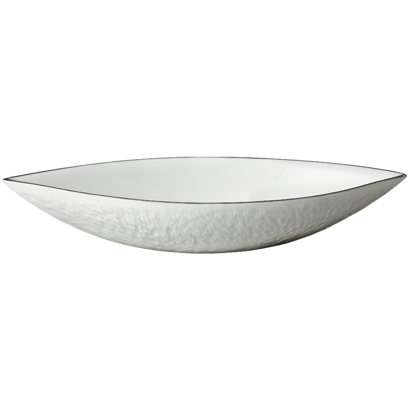 Raynaud Minéral Platinum 23cm Limoges porcelain deep dish with platinum rim and matte finish