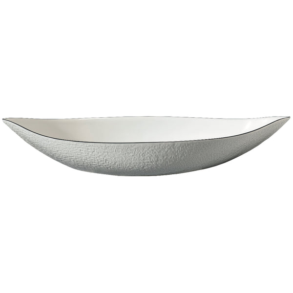 Raynaud Minéral Platinum 58cm Limoges porcelain deep dish with platinum rim for grand table presentation