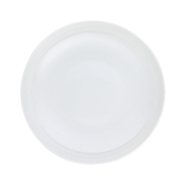 A white porcelain deep plate with a simple and elegant design from the 'Uni' Collection by Raynaud.