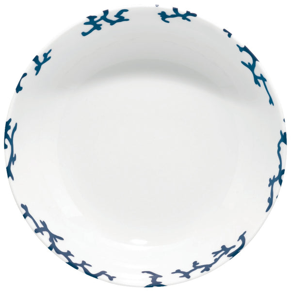 Deep Plate Cristobal Marine porcelain by Raynaud with marine blue coral motifs