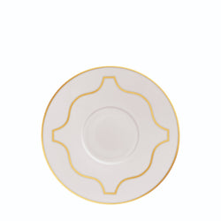 Dessert Plate Carlo Este by FÜRSTENBERG in fine porcelain with golden geometric ornamentation designed by Carlo Dal Bianco.
