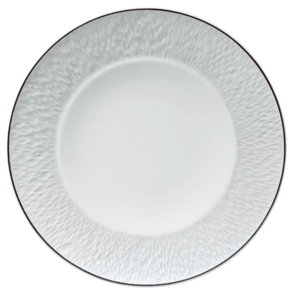 Raynaud Minéral Platinum Limoges porcelain dessert plate with platinum rim and matte glaze