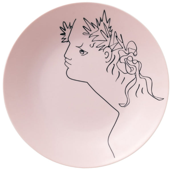 Dinner plate pastel pink Eurydice design Jean Cocteau collection Raynaud