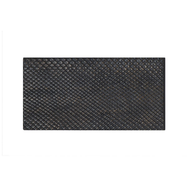 Double Faux Boa coaster in charcoal by Posh Trading Company, luxury resin-textured base