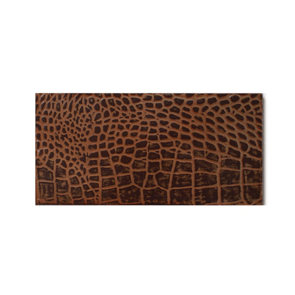 Double Faux Vintage Croc coaster by Posh Trading Company, textured resin base for bottles or glassware
