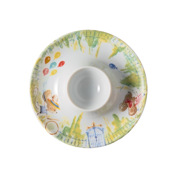 Raynaud les petits parisiens porcelain egg cup holder with balloons and mice