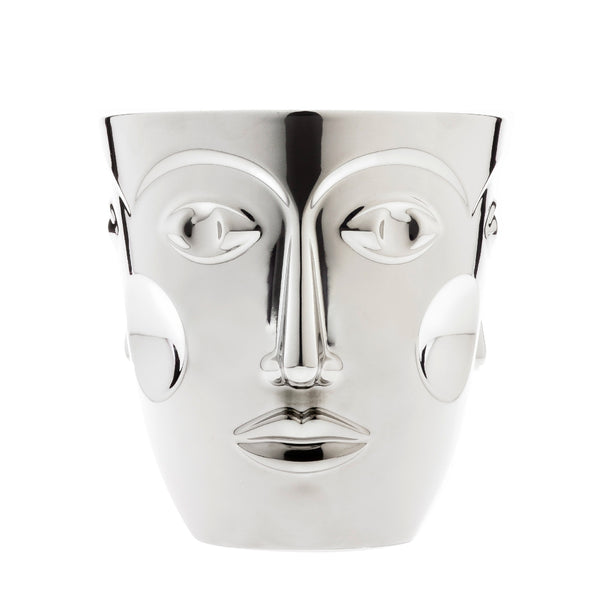 Porcelain Faces vase and champagne cooler with platinum finish – Sieger by Fürstenberg