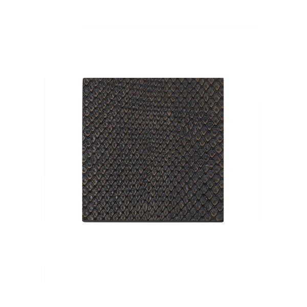 Faux Boa coaster in charcoal by Posh Trading Company, burnished dark grey-brown luxury texture