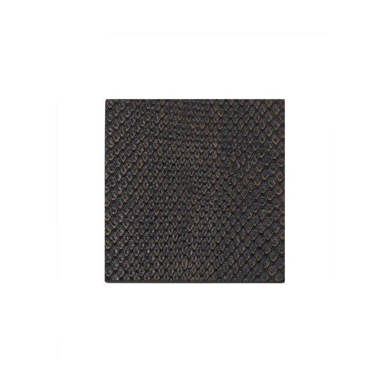Faux Boa coaster in charcoal by Posh Trading Company, burnished dark grey-brown luxury texture