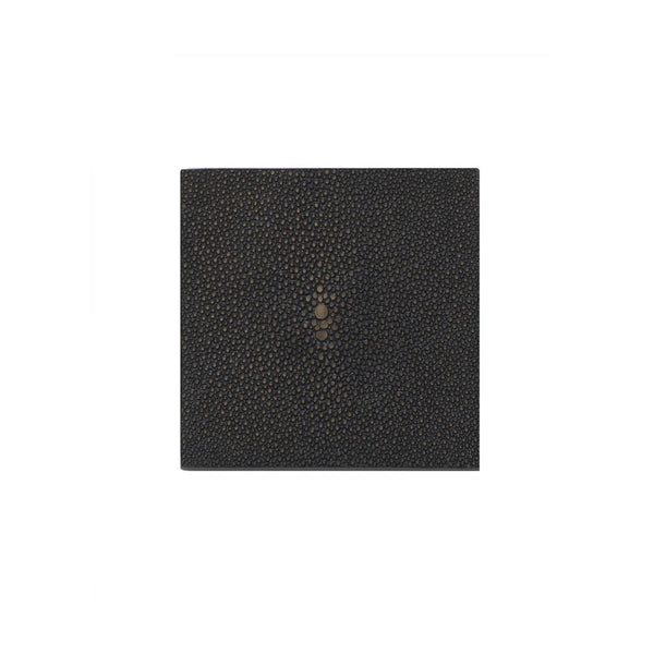 Faux Shagreen coaster in chocolate by Posh Trading Company, rich brown stingray texture