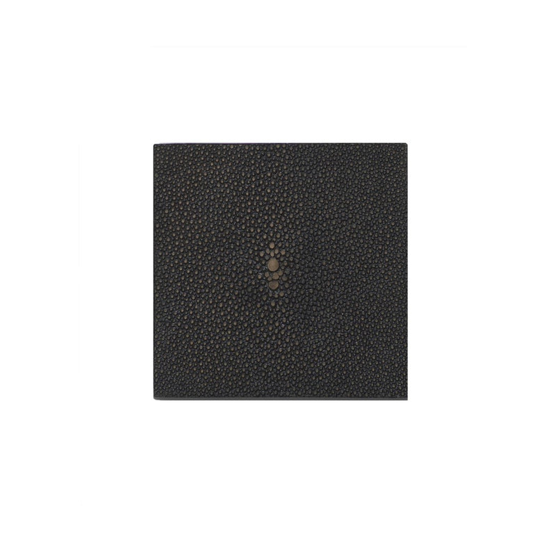 Faux Shagreen coaster in chocolate by Posh Trading Company, rich brown stingray texture