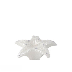 Glitter starfish candle in white and silver by EDG with textured design and festive shimmer
