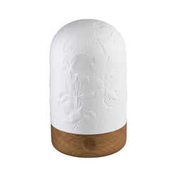 Engraved porcelain LED photophore lamp from the Harmonia collection by Raynaud, in signature gift box