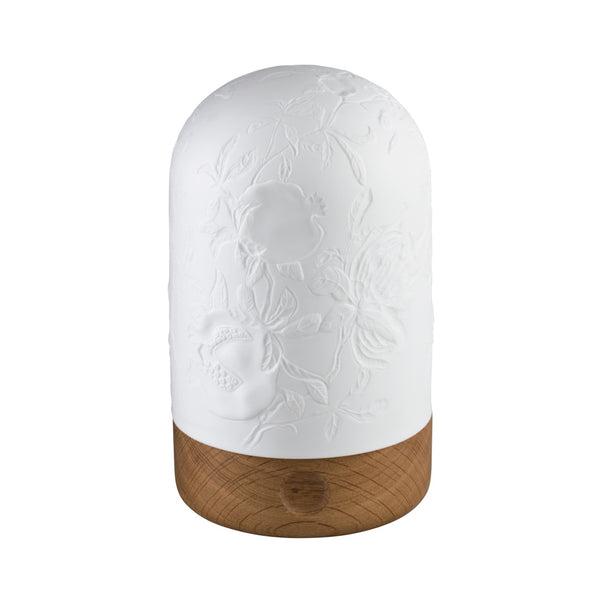 Engraved porcelain LED photophore lamp from the Harmonia collection by Raynaud, in signature gift box