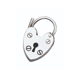 Sterling silver heart-shaped lock by Sonja Quandt, elegant keepsake accessory for children’s money boxes and christening gifts.