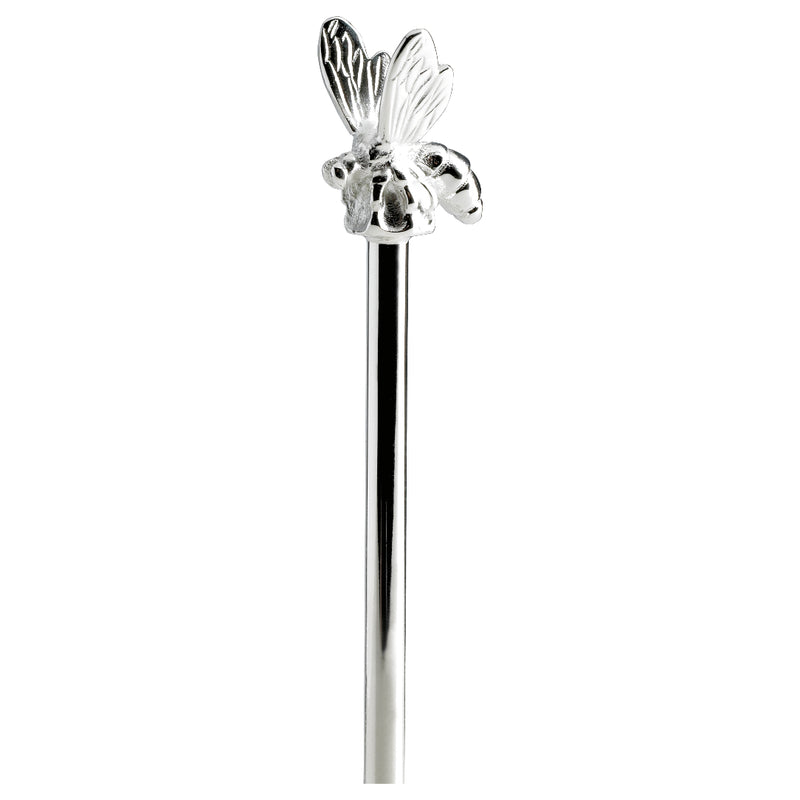Close-up Silver-plated honey dipper with bee detail by Sonja Quandt
