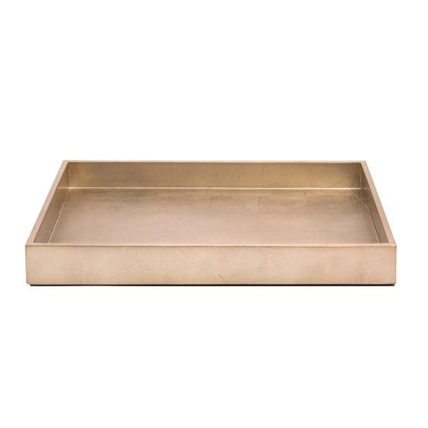 Medium Kensington tray in silver leaf champagne by Posh Trading Company, handcrafted with a lacquer finish and elegant metallic tone.