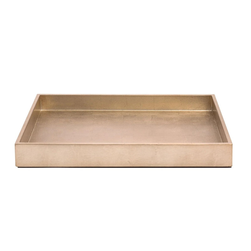Medium Kensington tray in silver leaf champagne by Posh Trading Company, handcrafted with a lacquer finish and elegant metallic tone.