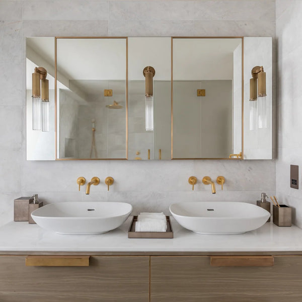 Medium Kensington tray in silver leaf taupe by Posh Trading Company, handcrafted with a lacquer finish and refined British design.