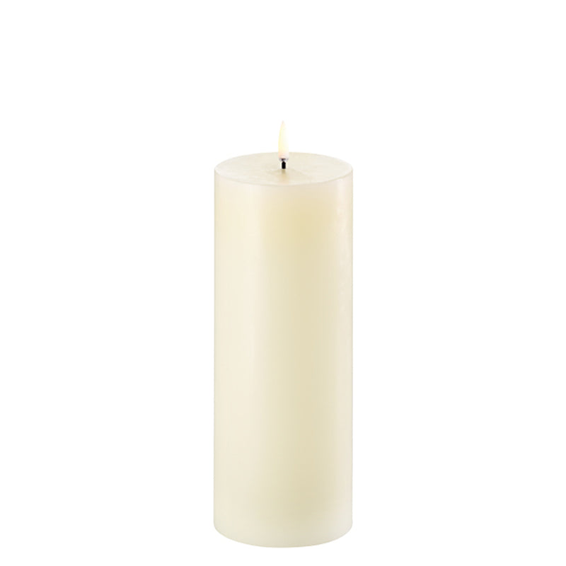 LED pillar candle 20cm in Ivory by Uyuni Lighting