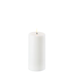 LED pillar candle 15cm in Nordic White by Uyuni Lighting, real flame look