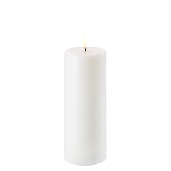 LED pillar candle 20cm in Nordic White by Uyuni Lighting with real flame effect