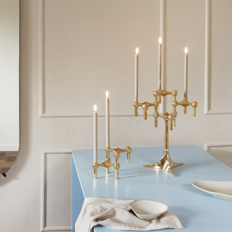 styled LED Stoff Nagel candles in Sand by Uyuni Lighting, sculptural t