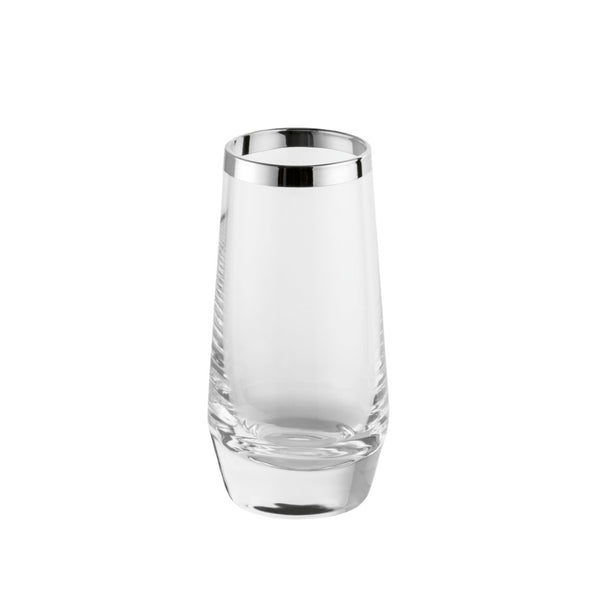 Luxury Liqueur Glass Crystal with Fine Silver Rim – Avantgarde Collection by Sonja Quandt