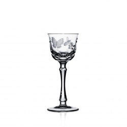 Luxury Open Shaped Liquor Glass in Clear Crystal with Butterfly and Leaf Engraving – Springtime by Varga Crystal