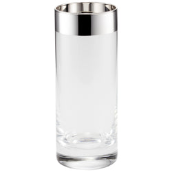 Luxury Longdrink Glass Crystal with 2cm Fine Silver Rim – Paris Collection by Sonja Quandt