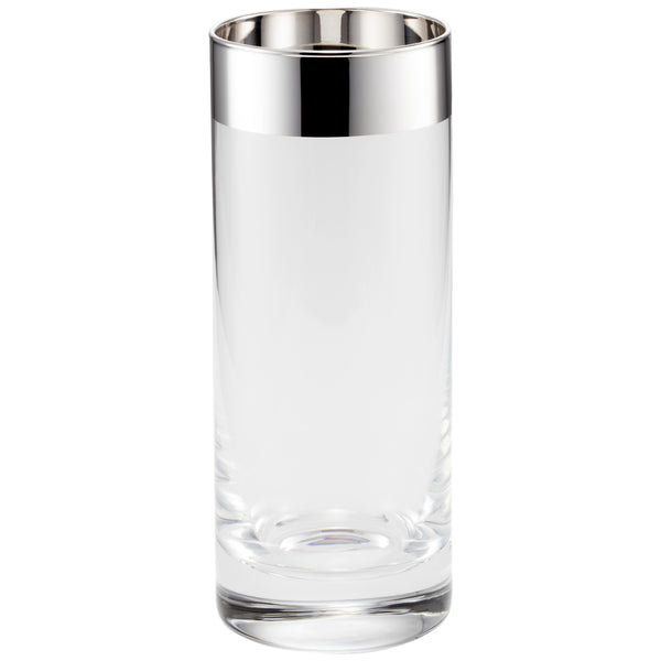 Luxury Longdrink Glass Crystal with 2cm Fine Silver Rim – Paris Collection by Sonja Quandt