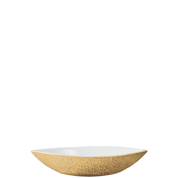 Minéral Gold dip dish 13cm by Raynaud, Limoges porcelain with sculpted gold detailing