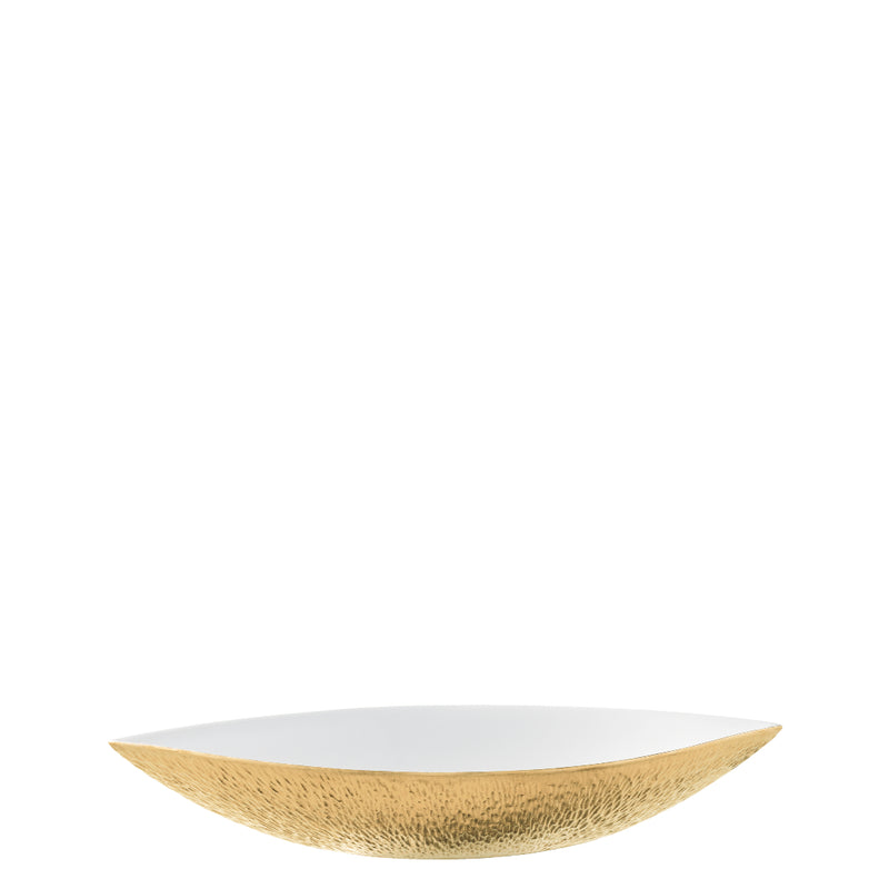 Minéral Gold dip dish 23cm by Raynaud, Limoges porcelain with gold sculpted relief