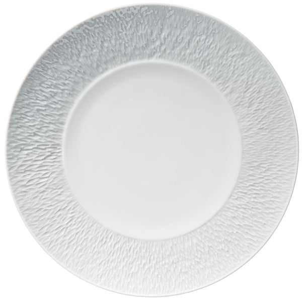 Minéral White porcelain dinner plate 29 cm by Raynaud with sculpted relief
