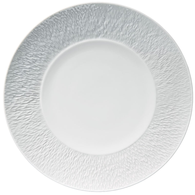 Minéral White porcelain dinner plate 29 cm by Raynaud with sculpted relief