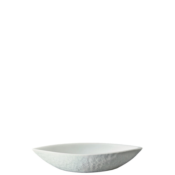 Minéral White porcelain dip dish 13 cm by Raynaud, sculpted surface detail