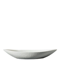 Minéral White porcelain dip dish 39 cm by Raynaud, large sculpted serving bowl