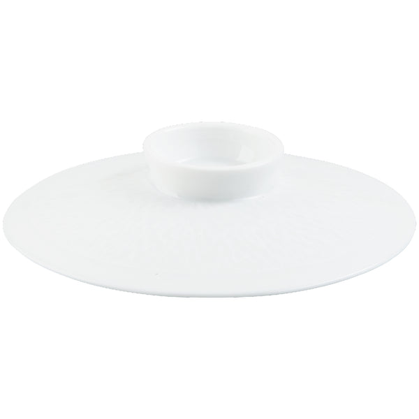 Minéral White porcelain lid for Chinese soup bowl 12 cm by Raynaud