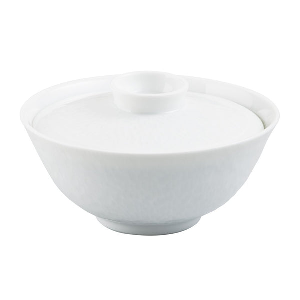 Minéral White porcelain lid and bowl 12 cm by Raynaud