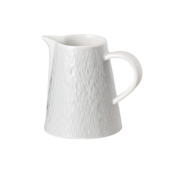 Minéral White porcelain milk jug and creamer by Raynaud, sculpted French table accessory