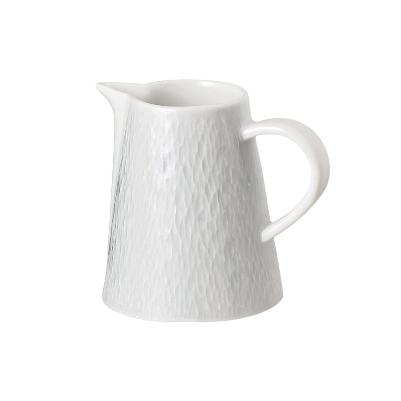 Minéral White porcelain milk jug and creamer by Raynaud, sculpted French table accessory