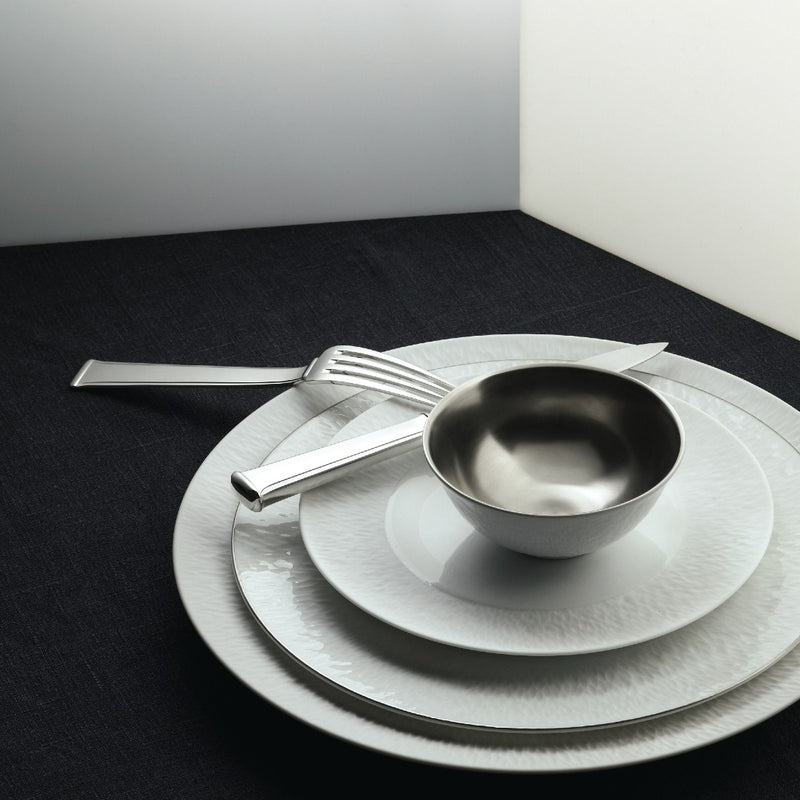 styled plates in Minéral White porcelain by Raynaud Limoges

